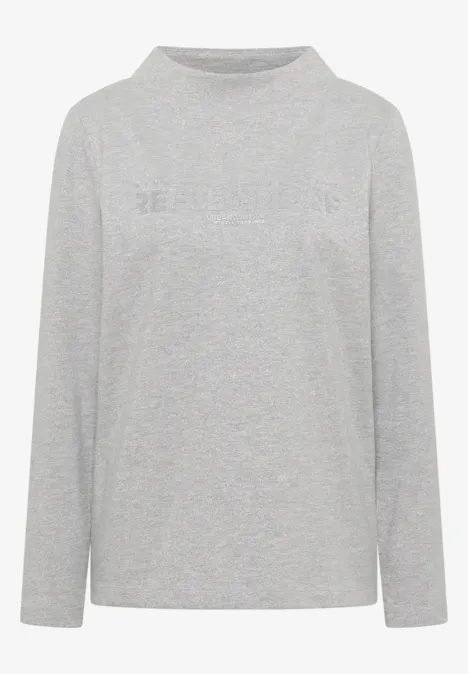 Shirt mit Glitzer-Wording luna grey melange