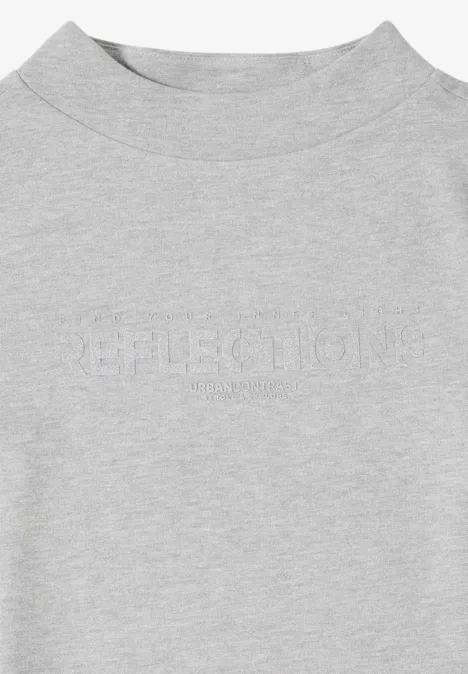 Shirt mit Glitzer-Wording luna grey melange