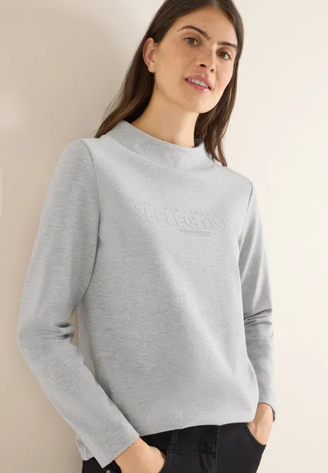 Shirt mit Glitzer-Wording luna grey melange