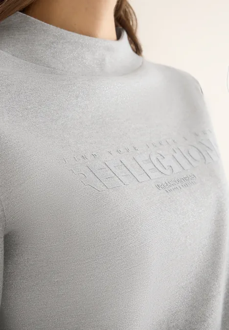 Shirt mit Glitzer-Wording luna grey melange