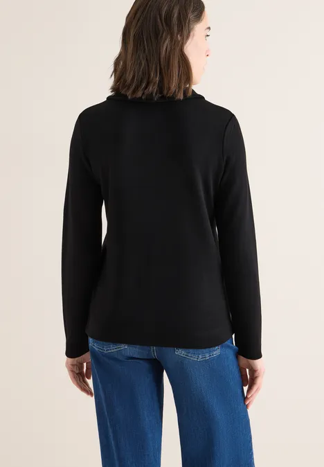 Poloshirt met gebreide look Black
