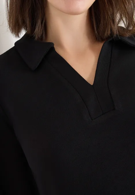 Poloshirt met gebreide look Black