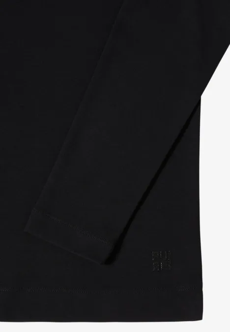 Funnelneck Shirt in Unifarbe Black Funnelneck Shirt in Unifarbe Black