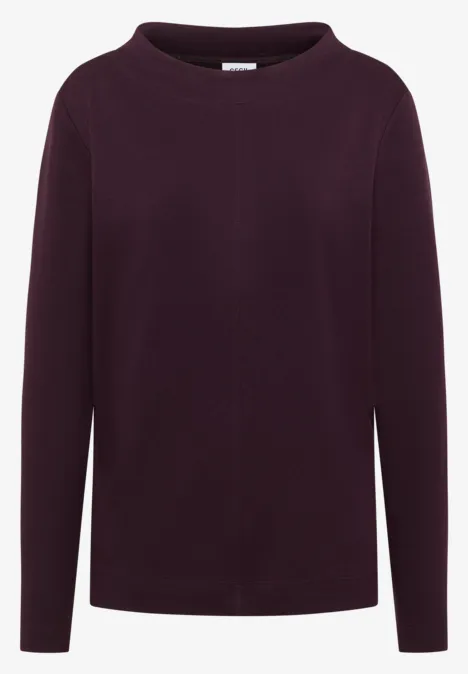 Funnelneck Shirt in Unifarbe eggplant red Funnelneck Shirt in Unifarbe eggplant red