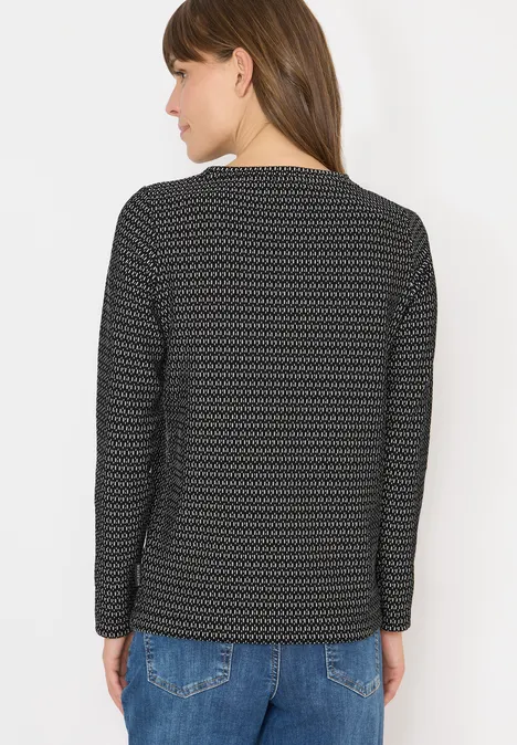Shirt met structuur, tweekleurig Black
