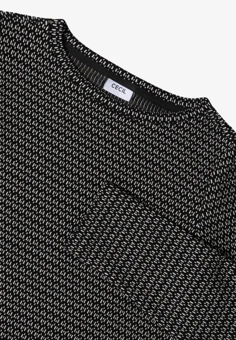 Shirt met structuur, tweekleurig Black