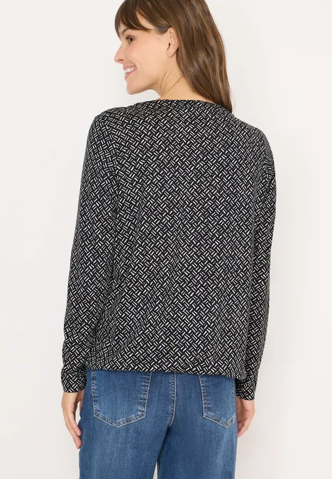 Shirt met patroon light greige