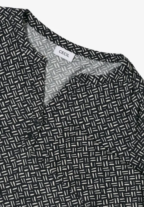 Shirt met patroon light greige
