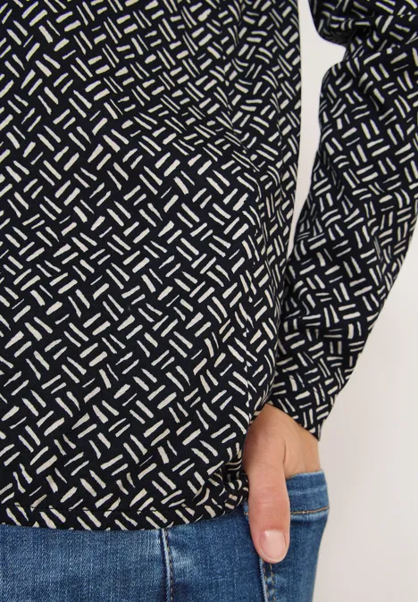 Shirt met patroon light greige