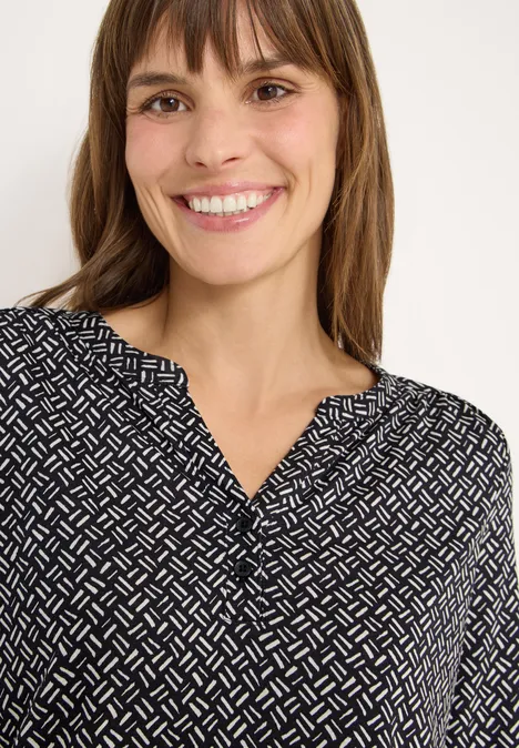 Shirt met patroon light greige