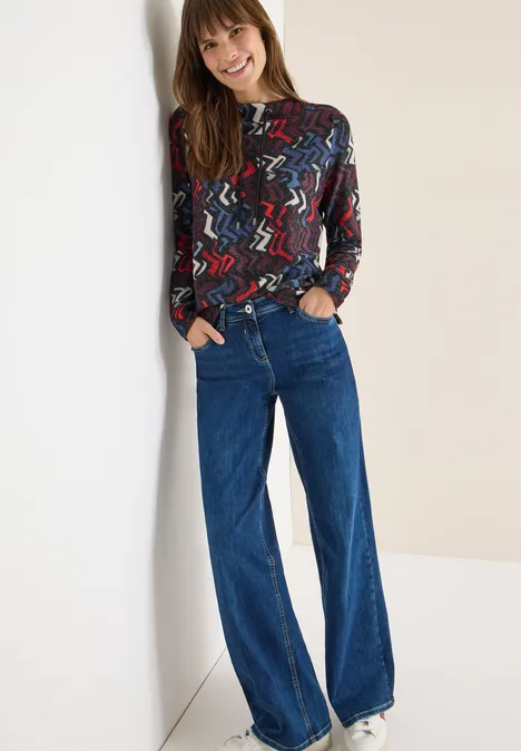 Shirt mit Grafikmuster black multi melange Shirt mit Grafikmuster black multi melange