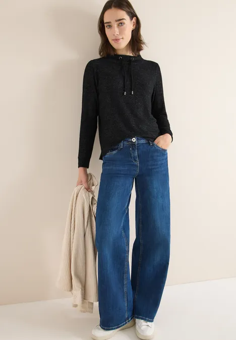 Cosy Melange Langarmshirt black melange Cosy Melange Langarmshirt black melange