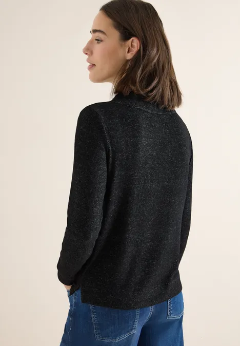 Cosy Melange Langarmshirt black melange Cosy Melange Langarmshirt black melange