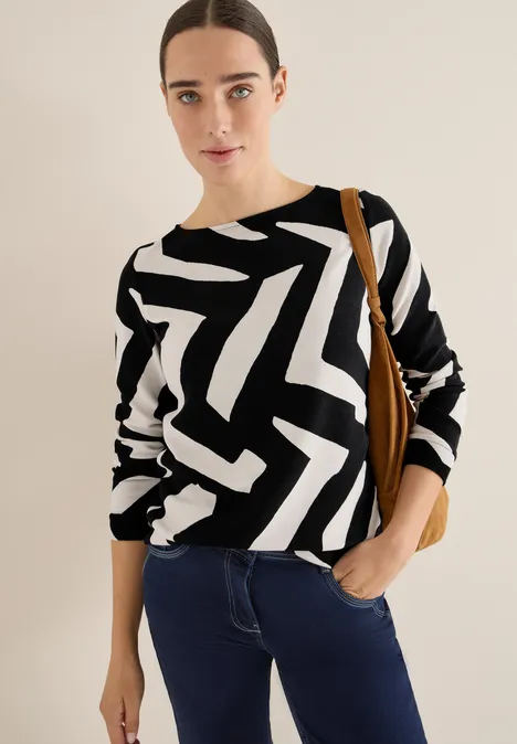 Ottoman Shirt mit Muster light greige