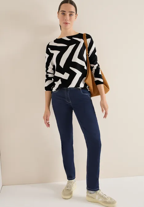 Ottoman Shirt mit Muster light greige
