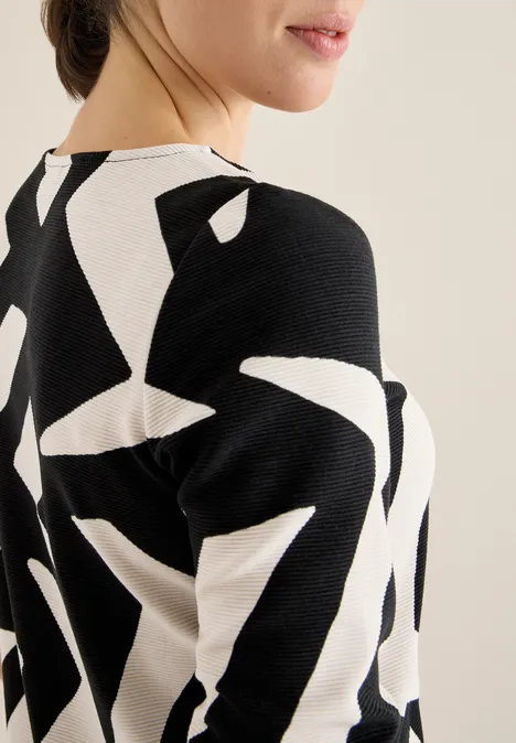 Ottoman Shirt mit Muster light greige