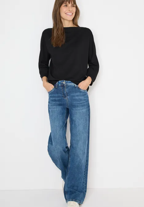 Batwing Shirt mit Tape Black Batwing Shirt mit Tape Black