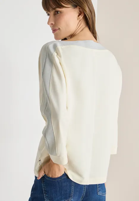 Batwing Shirt mit Tape creamy white Batwing Shirt mit Tape creamy white
