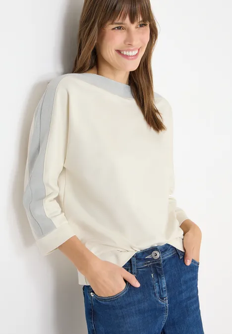 Batwing Shirt mit Tape creamy white Batwing Shirt mit Tape creamy white