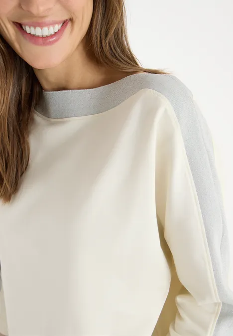 Batwing Shirt mit Tape creamy white Batwing Shirt mit Tape creamy white