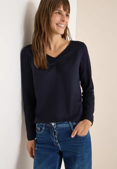 T-shirt basique avec fronces urban dark blue
