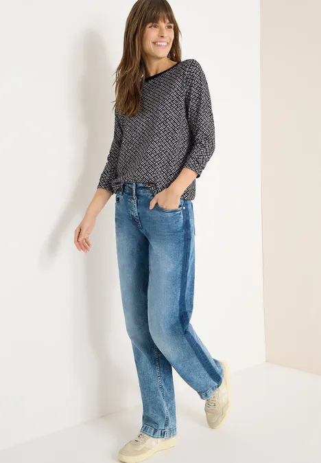 Gemustertes Shirt light greige