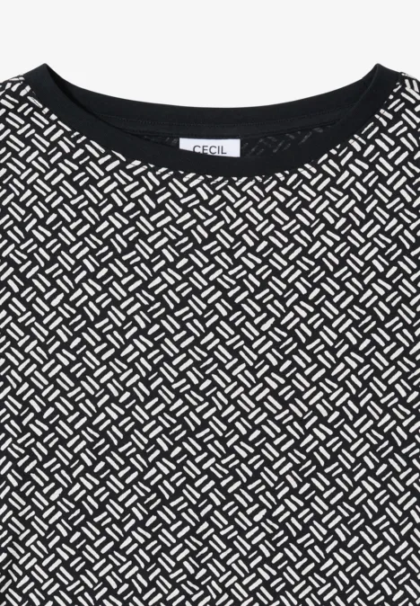 Gemustertes Shirt light greige