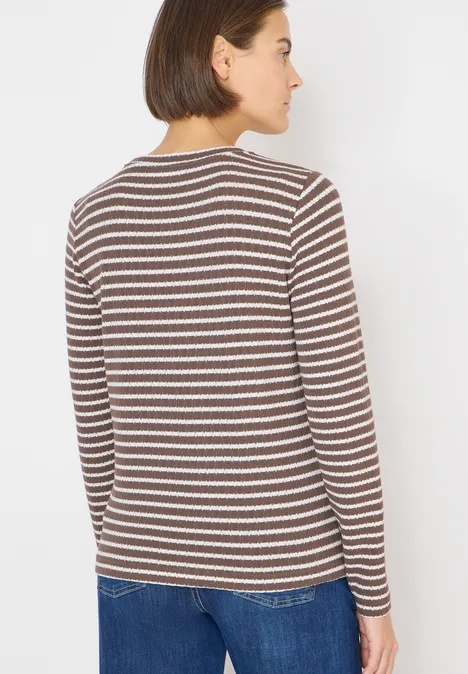 Gestreiftes Langarmshirt urban taupe