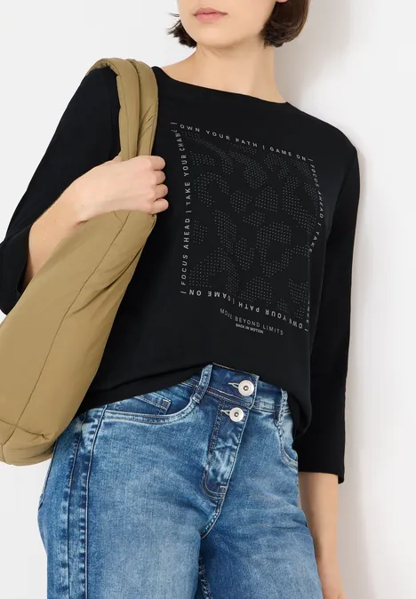 Shirt mit Schmucksteinen Black Shirt mit Schmucksteinen Black