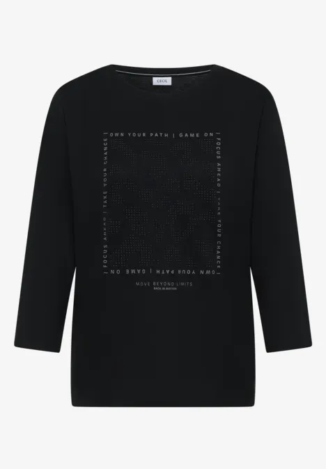 Shirt mit Schmucksteinen Black Shirt mit Schmucksteinen Black