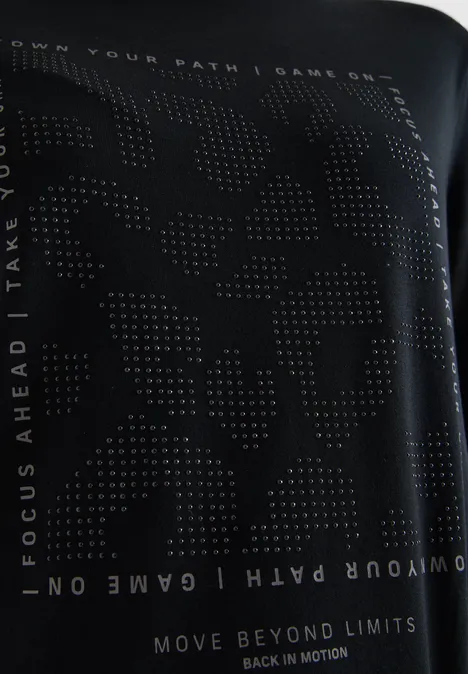 Shirt mit Schmucksteinen Black Shirt mit Schmucksteinen Black