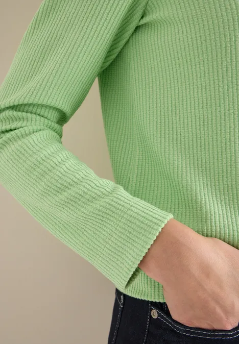 Shirt met structuur bamboo green