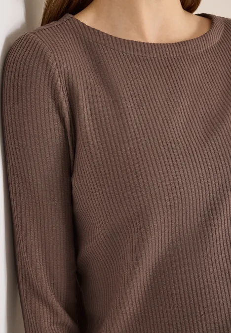 Shirt met structuur urban taupe