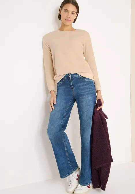 Softes Strukturmix Shirt pearl beige