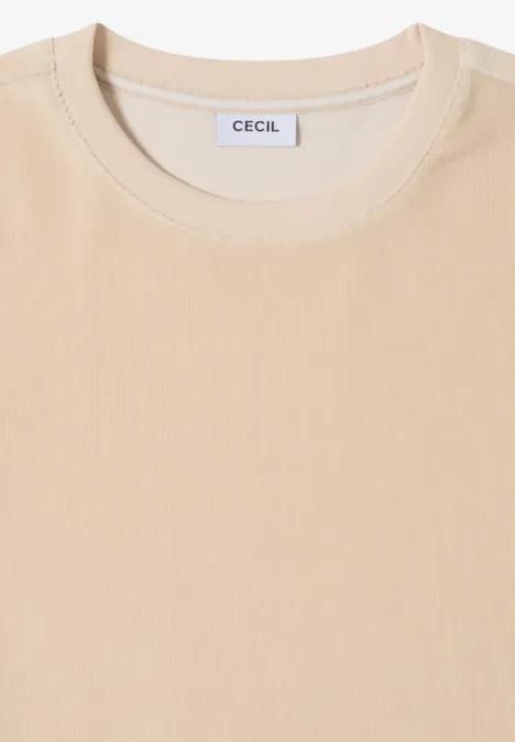 Softes Strukturmix Shirt pearl beige