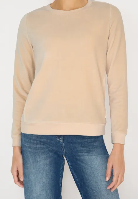 Softes Strukturmix Shirt pearl beige