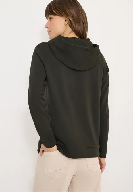 Hoodie mit Schmucksteinen raw khaki