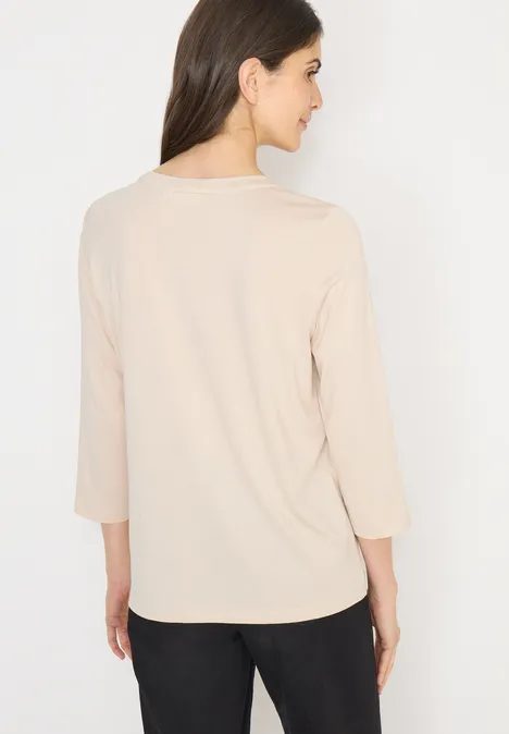 Shirt met edelstenen pearl beige