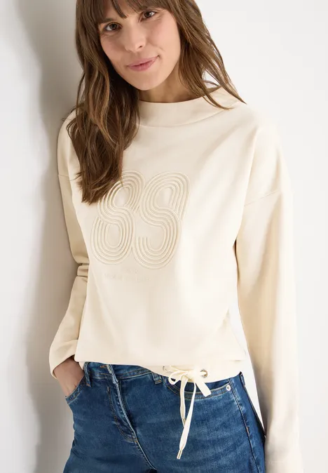T-shirt avec broderie pearl beige