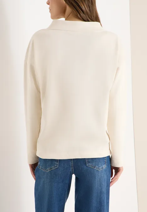 Shirt met borduursel pearl beige Shirt met borduursel pearl beige