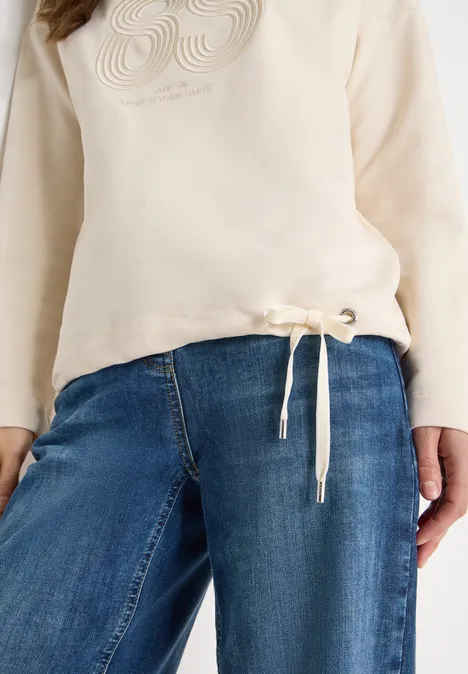 Shirt met borduursel pearl beige Shirt met borduursel pearl beige