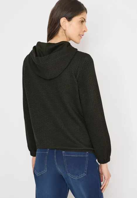 Jas met capuchon en structuur raw khaki