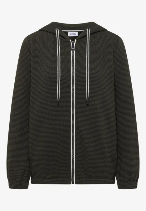 Jas met capuchon en structuur raw khaki