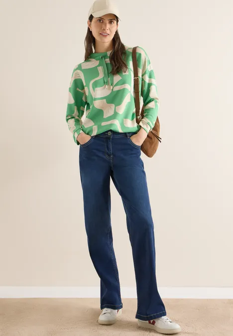 Gemustertes Shirt dark bamboo green