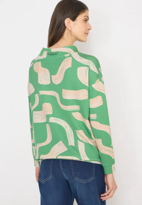 Gemustertes Shirt dark bamboo green