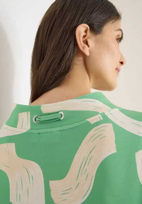 Gemustertes Shirt dark bamboo green