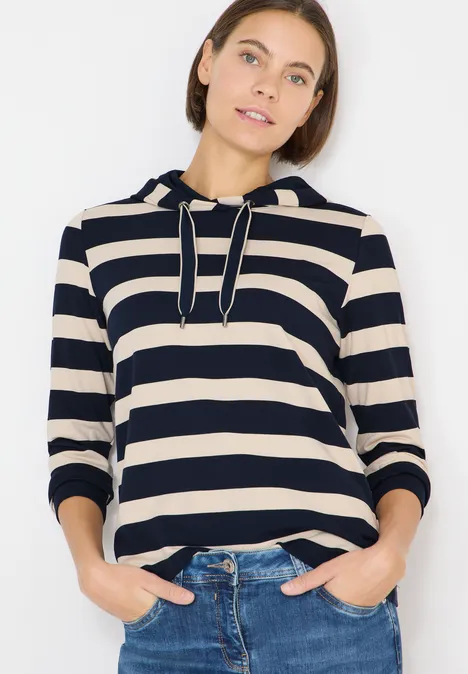 Gestreiftes Hoodie-Shirt universal blue Gestreiftes Hoodie-Shirt universal blue