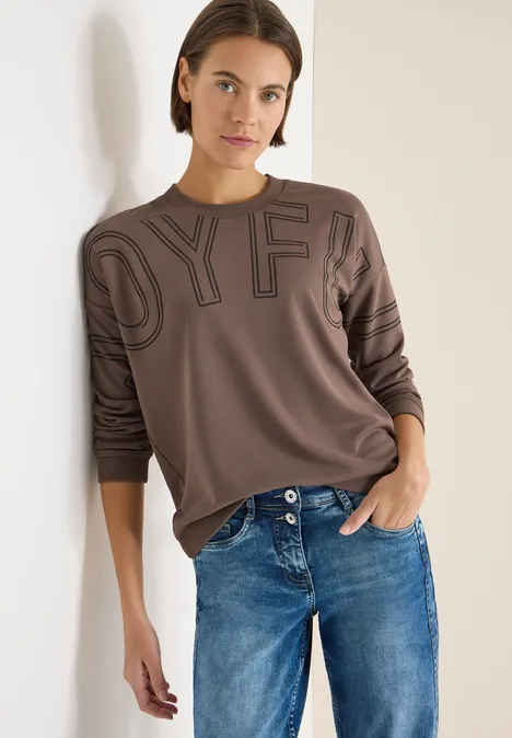 Shirt mit Frontprint urban taupe Shirt mit Frontprint urban taupe
