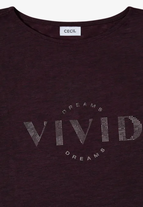 Dropped Shoulder Shirt in Leinen-Optik rich burgundy