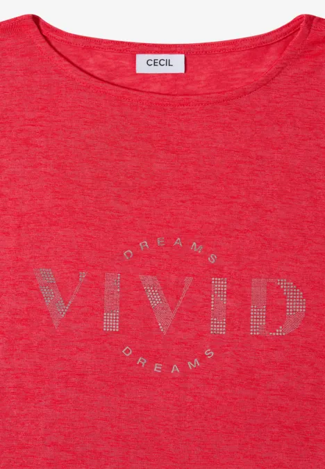 Dropped Shoulder Shirt in Leinen-Optik fresh red